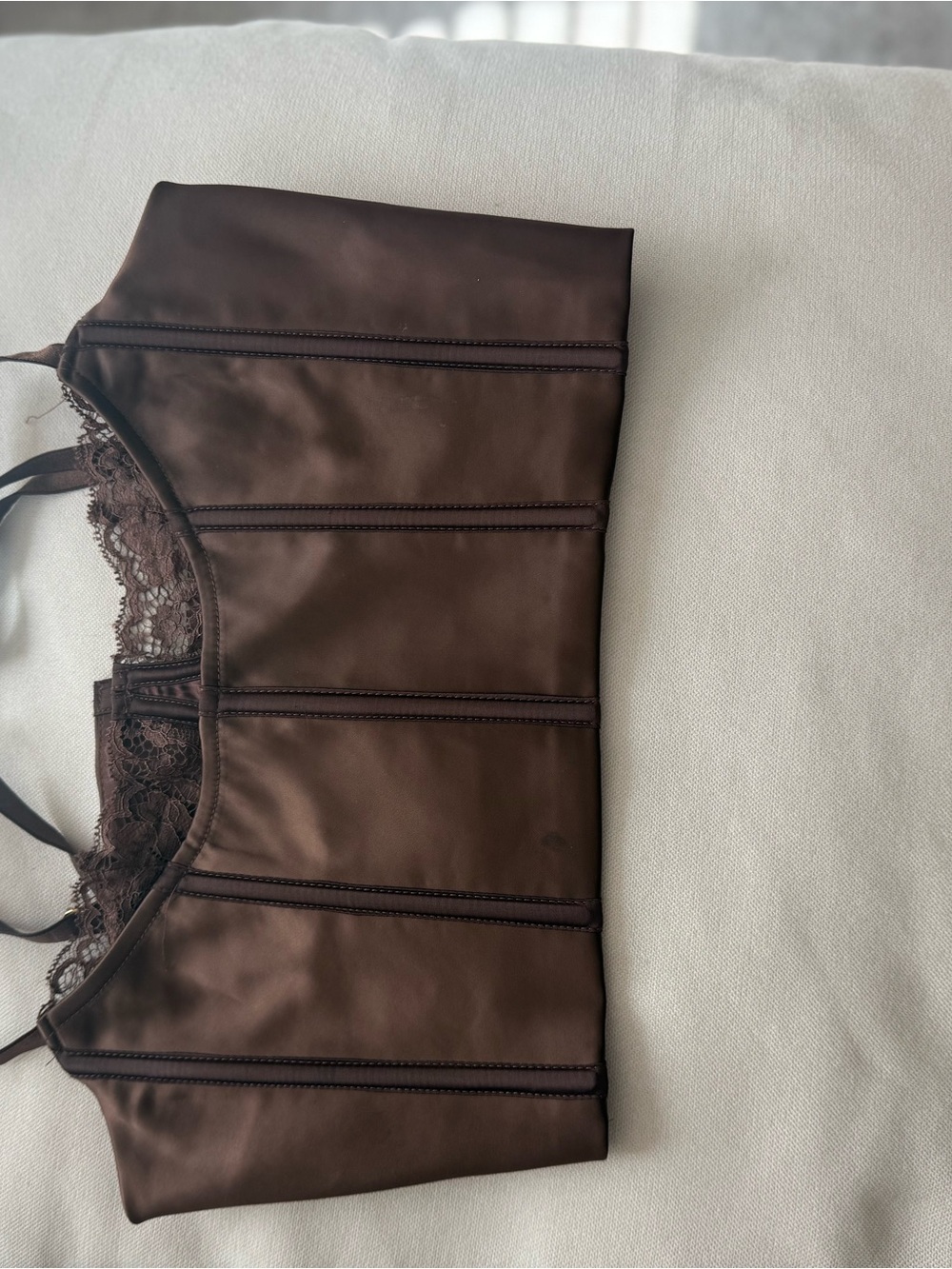 Meshki Chocolate Brown Satin Lace Cami